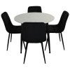 White / Black with Black Velvet Chair