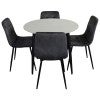 White / Black with Grey Velvet Chair