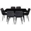 Black / Black with Grey Velvet Chair
