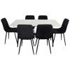 White / Black with Black Velvet Chair
