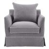 Grey with White Piping