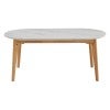 Arvay Ceramic & Rubberwood Timber Oval Dining Table, 180cm