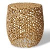 Ishaan Metal Round Side Table, Antique Gold