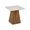 Tucci Marble & Timber Square Side Table