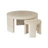 Nassau Shell Inlaid 2 Piece Round Nested Coffee Table Set, 90cm