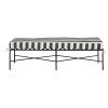 Sheffield Iron Outdoor Bench, 160cm, Black White Stripe / Black