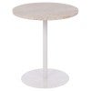 Amalfi Crew Travertine & Iron Round Side Table, 45cm