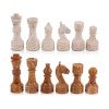 Archaia Marble & Travertine Chess Piece Set, Sand / Red
