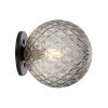 Gaston IP44 Glass & Iron Vanity / Wall Light, Black / Smoke Tear