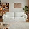 Olvessa Cotton Linen Fabric Slipcover Sofa, 3 Seater
