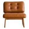 Jorvett Faux Leather & Timber Lounge Chair, Tan / Natural