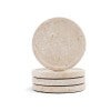 Marcellus Travertine Raised Edge Round Coaster, Set of 4