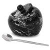 Mono Marble Salt Pig with Spoon, Large, Black