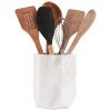 Marcellus Marble Hexagon Utensil Holder, White