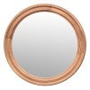 Angie Oak Timber Frame Round Wall Mirror, 100cm, Natural Oak