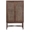 Wendell Mango Wood & Rattan 2 Door Cabinet, Honey Brown