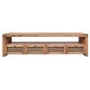 Wendell Mindi Wood & Rattan 4 Drawer TV Unit, 180cm, Light Tobacco