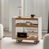 Aesop American White Oak & Stainless Steel Bar Cart, Natural / White