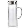 IVV Narciso Pleated Borosilicate Glass Water Jug, Grey Handle