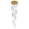 Lena Crystal Glass Dimmable LED Cluster Pendant Light with Remote, 30 Light, CCT, Gold