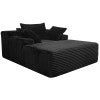 Relaxa Corduroy Fabric Compressed Chaise / Daybed, Black