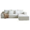 Nubo Corduroy Fabric Compressed Modular Corner Sofa, 3.5 Seater with RHF Chaise, White