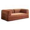 Nesso Corduroy Fabric Compressed Sofa / Fold Out Sofa Bed, 2.5 Seater, Burnt Orange