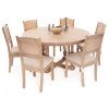 Finch 7 Piece Mountain Ash Timber Round Pedestal Dining Table Set, 150cm