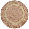 Ripple No.1108 Handwoven Jute Round Rug, 100cm, Natural / Ivory
