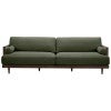 Orkell Fabric & Timber Sofa, 4 Seater, Moss / Walnut
