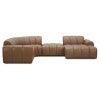 Altonbury Leather Modular Corner Sofa, 2.5 Seater with RHF Chaise  & Ottoman, Mocha