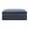 Marbella Fabric Slipcover Ottoman, Navy
