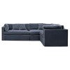 Marbella Fabric Slipcover Modular Corner Sofa, RHF 5 Seater, Navy
