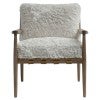 Asmara Faux Fur & Ashwood Armchair, White / Grey Wash