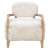 Hastin Faux Fur & Ashwood Armchair, White / Lime Washed Natural