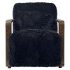 Liric Faux Fur & Ashwood Armchair, Onyx / Walnut