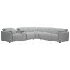 Runava Fabric Modular Corner Sofa with Electric Recliners, 5 Seater, Light Grey