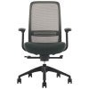 Konfurb Luna Fabric Office Chair with Arms, Black