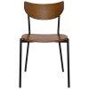 Marco Commercial Grade Steel Dining Chair, Timber Seat, Light Walnut / Black
