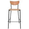 Marco Commercial Grade Steel Bar Stool, Timber Seat, Natural / Black