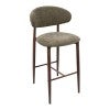 Scarlett Commercial Grade Fabric Bar Stool, Khaki / Walnut