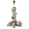 Eloria Statement Metal Sculpture Table Lamp, Stacked Skulls, Silver