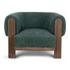 Ezmera Fabric Tub Chair, Green / Walnut