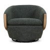 Cadeon Fabric Swivel Tub Chair, Moss Green
