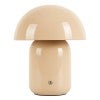 Carlo IP44 USB Rechargeable Dimmable LED Mushroom Touch Table Lamp, CCT, Taupe