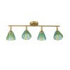 Coraline G9 LED Adjustable Linear Flush Mount Ceiling Light, Teal / Brass