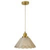 Sylvia Glass Pendant Light, Champagne / Brass
