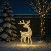 Oriane IP44 Indoor / Outdoor LED Light Up Mesh Standing Reindeer Figurine, Warm White