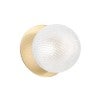 Odessa IP44 Dimmable LED Wall Light, Diamond Cut Glass Shade, 4000K, Large, Clear / Brass