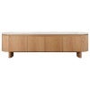 Lucentia Ceramic Topped Wooden 4 Door Oval TV Unit, 200cm